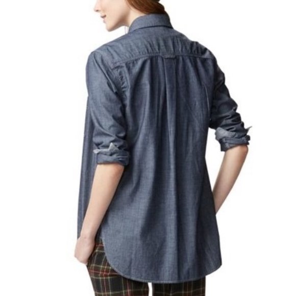 Uniqlo Chambray Long Sleeve Shirt - Picture 3 of 7